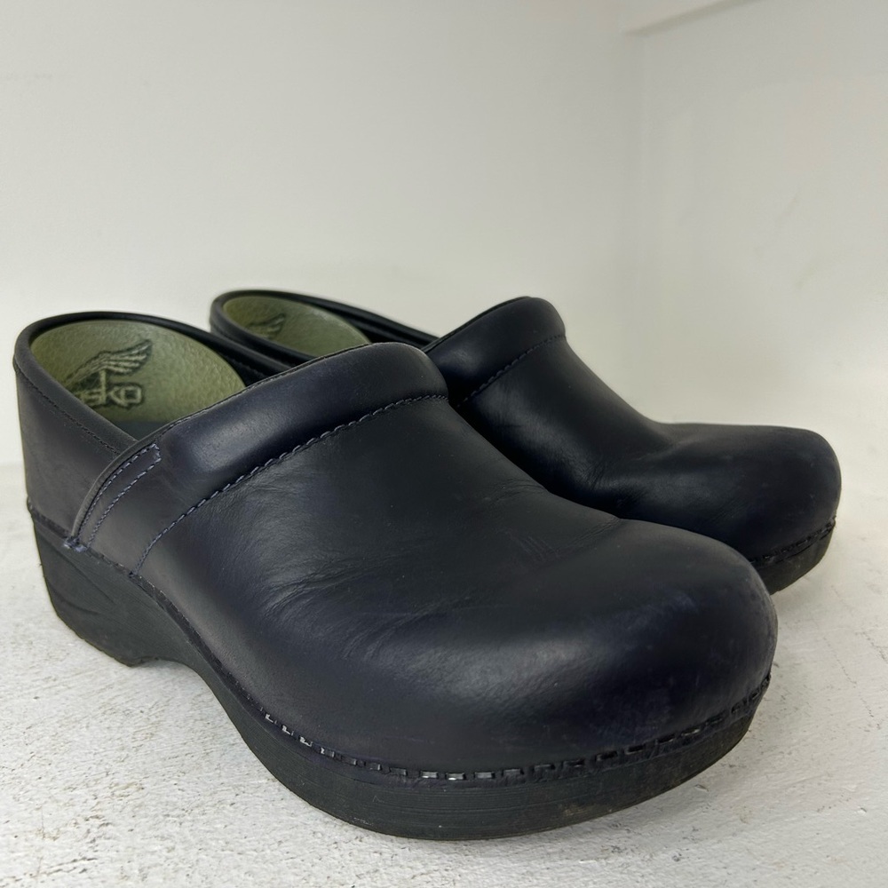 Dansko Black Leather Clogs